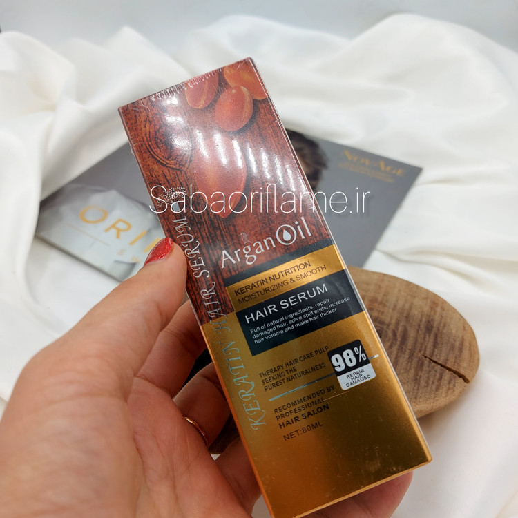 سرم مو و روغن آرگان Keratin Hair لایتنس حجم 80 میلی لیتر