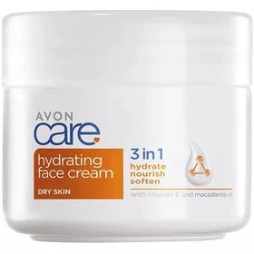 کرم مرطوب کننده سه کاره Avon Hydrating حاوی روغن ماکادمیا و ویتامین E آون 100 میل