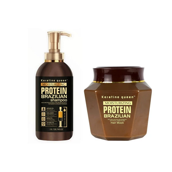 پک شامپو+ماسک مو کراتین کویین KERATINE QUEEN PROTEIN BRAZILIAN اصل